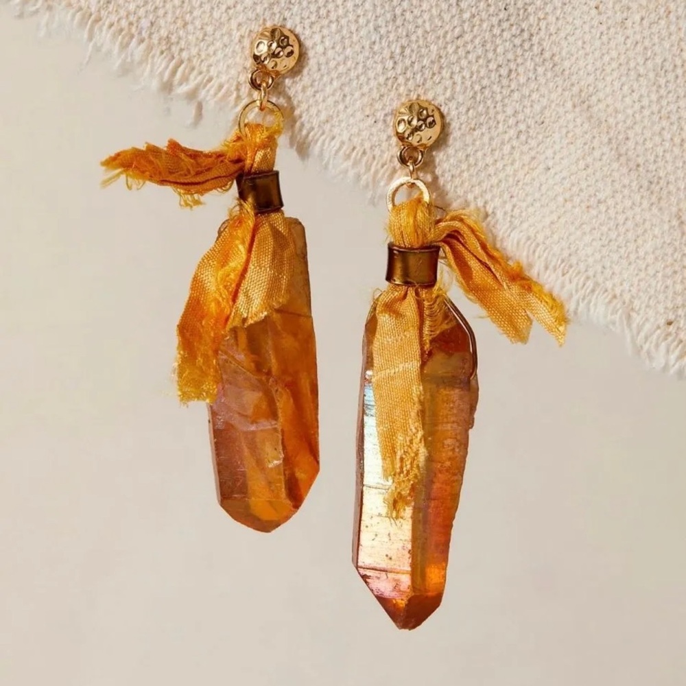 Ariana Ost by Word of the Sea Earrings at Free People in Apricot NWT $48